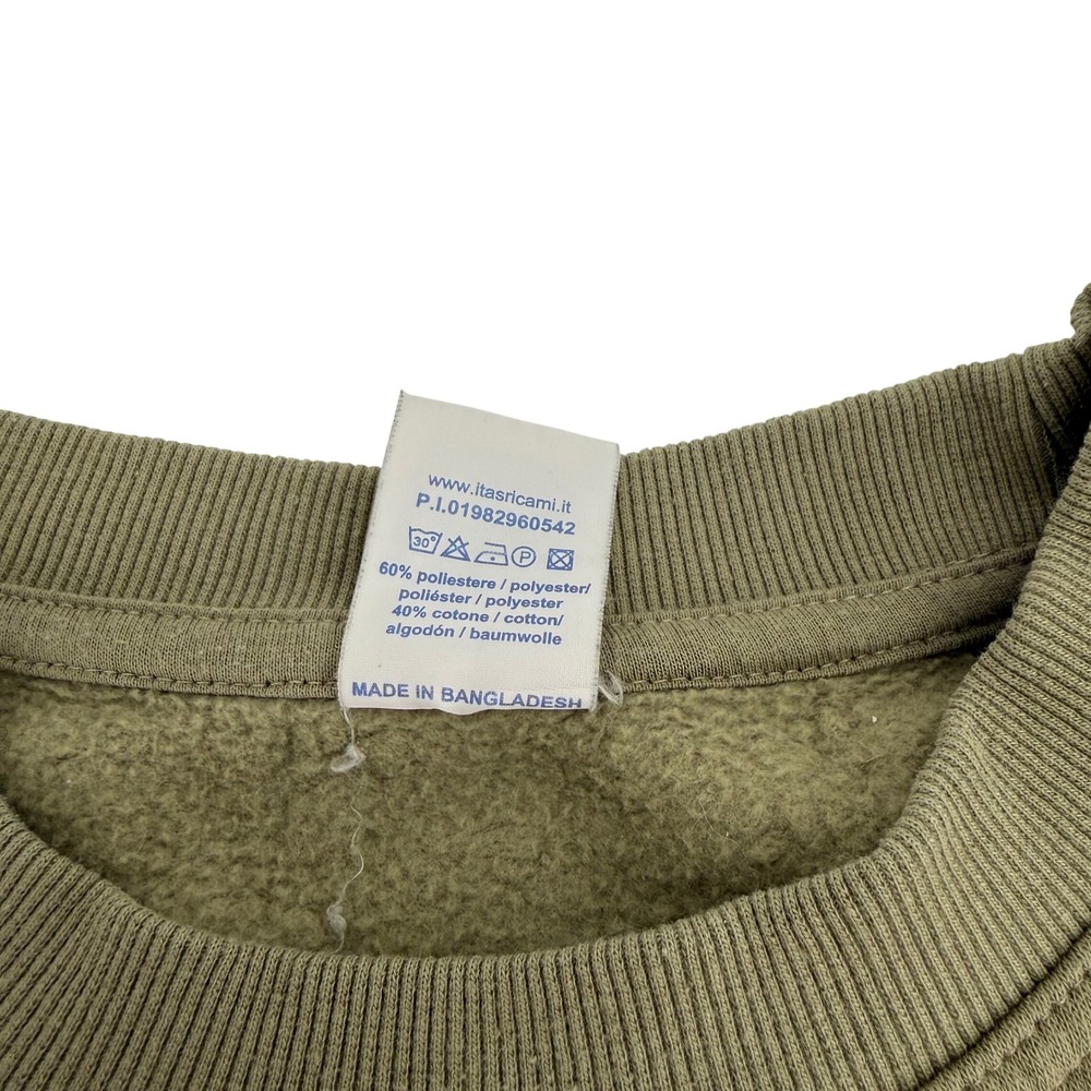 Vintage 90s Crew Neck Capri Italy Sweatshirt Olive Green Embroidered Nautical XL - Picture 9 of 9
